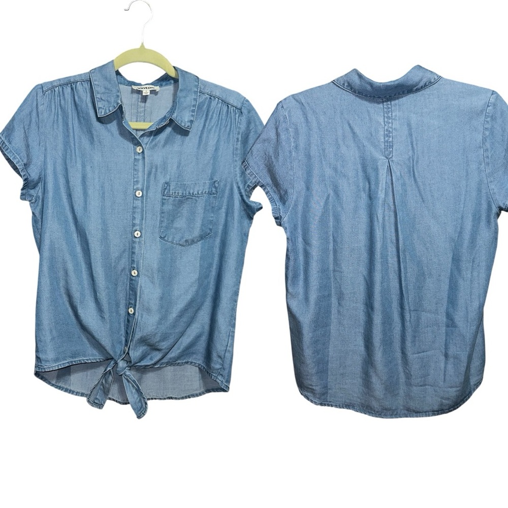 Vinton Blue Button-Up Denim Shirt Size S - Picture 2 of 8